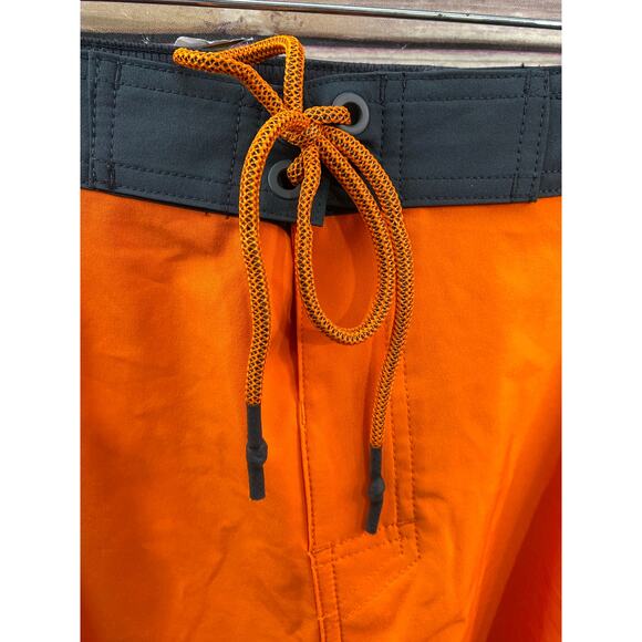 No Boundaries Orange Surf Shorts – Men’s 38– Zip Pocket – Drawstring Waist - Picture 8 of 8